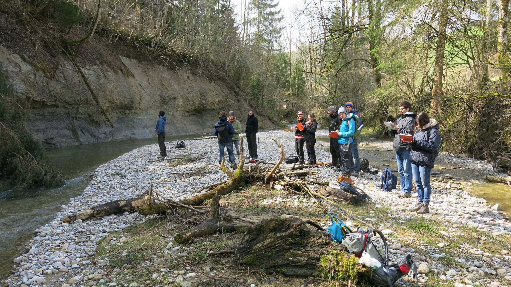 Students sketching an outcorp on an excursion
